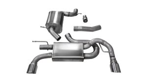 Volkswagen GTI Performance Exhaust - Dual Rear Exit - CORSA Performance - Cat-Back Touring + Pro-Series Tips - Polished - `10-`14